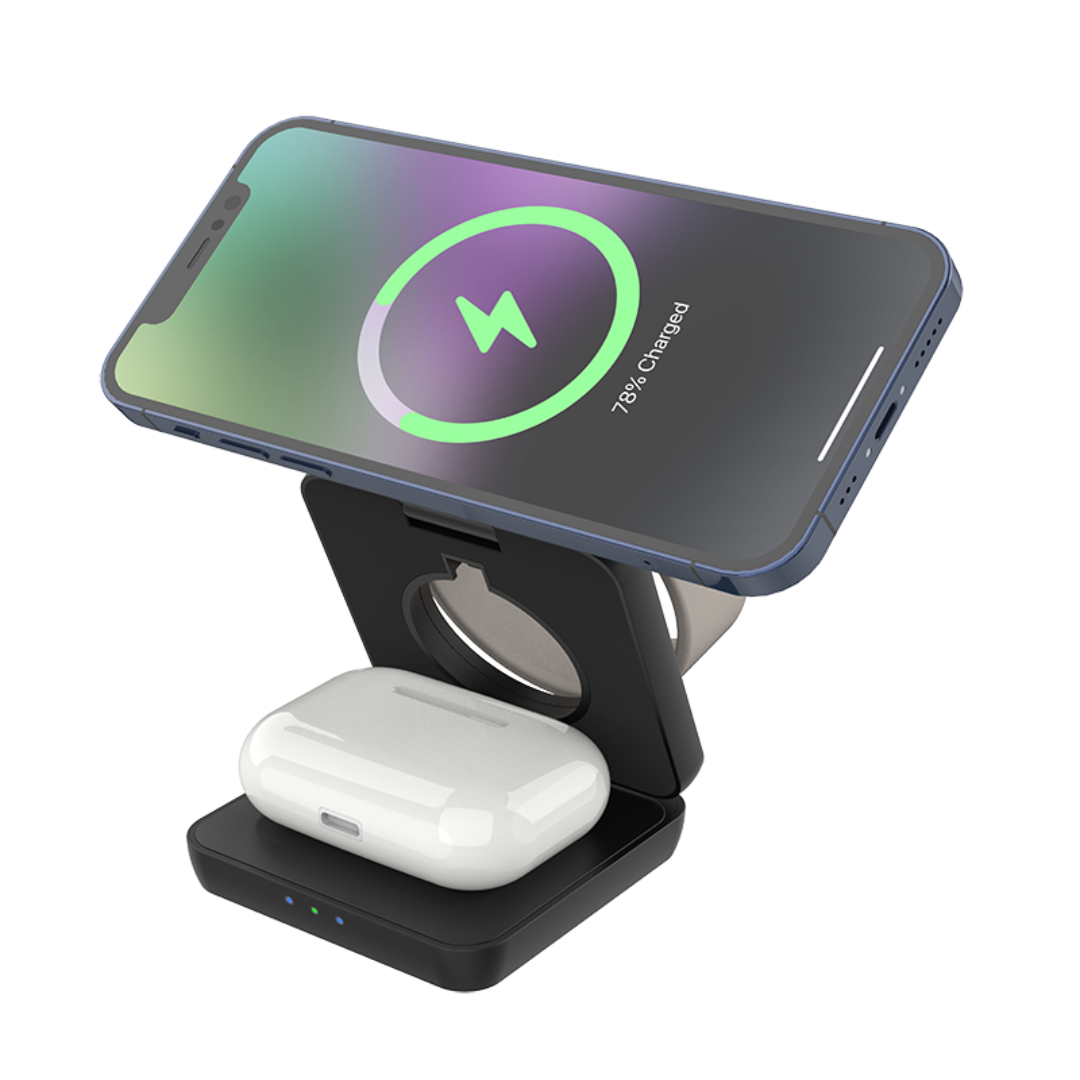 3-in-1 Foldable Magnetic Wireless Charging Station
