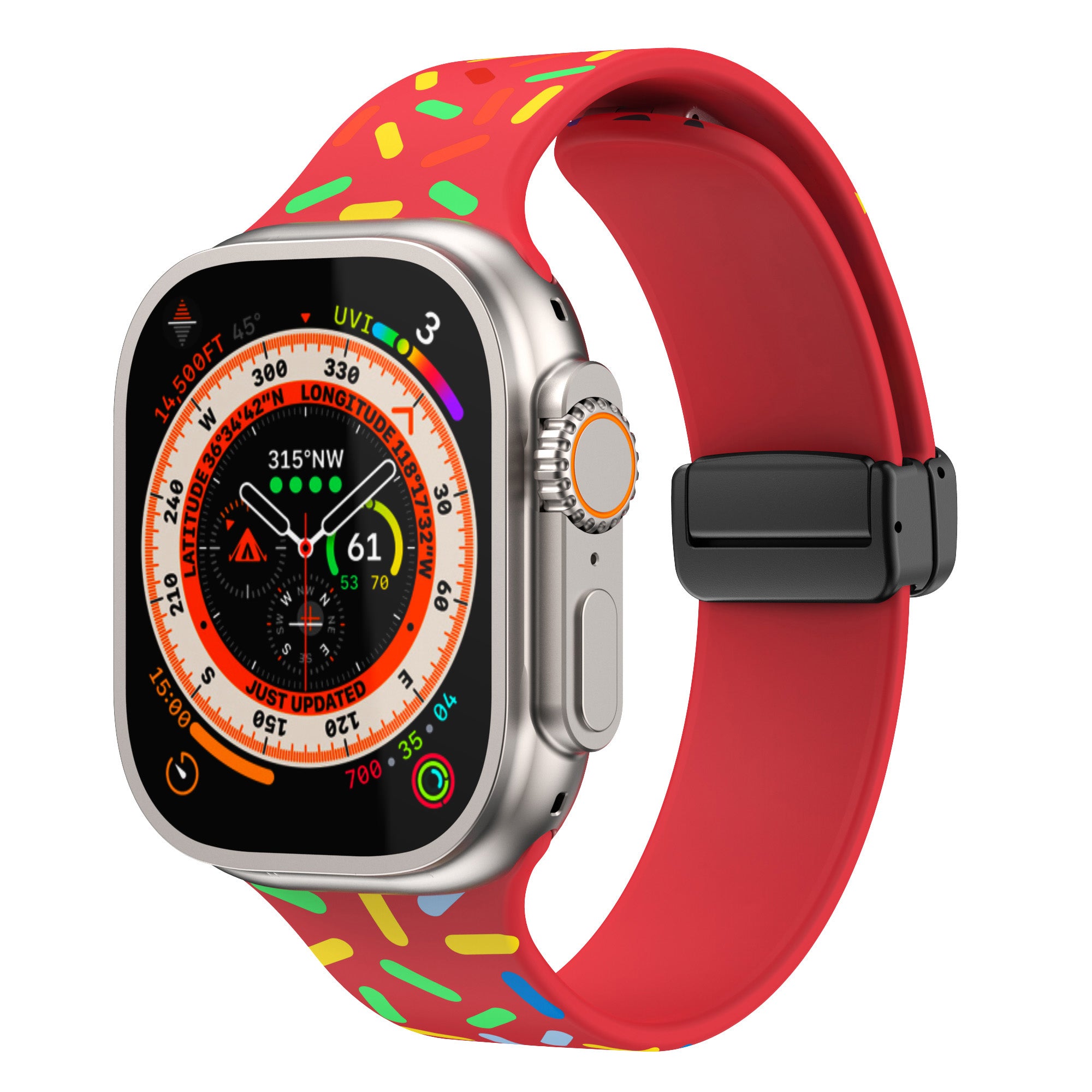 Magnetic Silicone Band for Apple Watch with Colorful Patterns