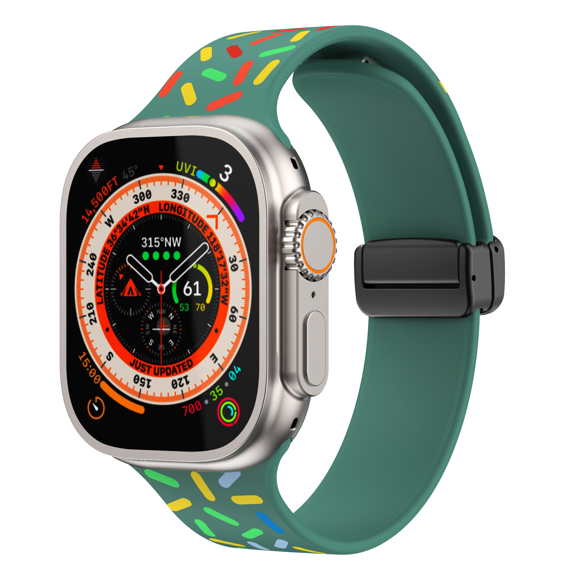 Magnetic Silicone Band for Apple Watch with Colorful Patterns