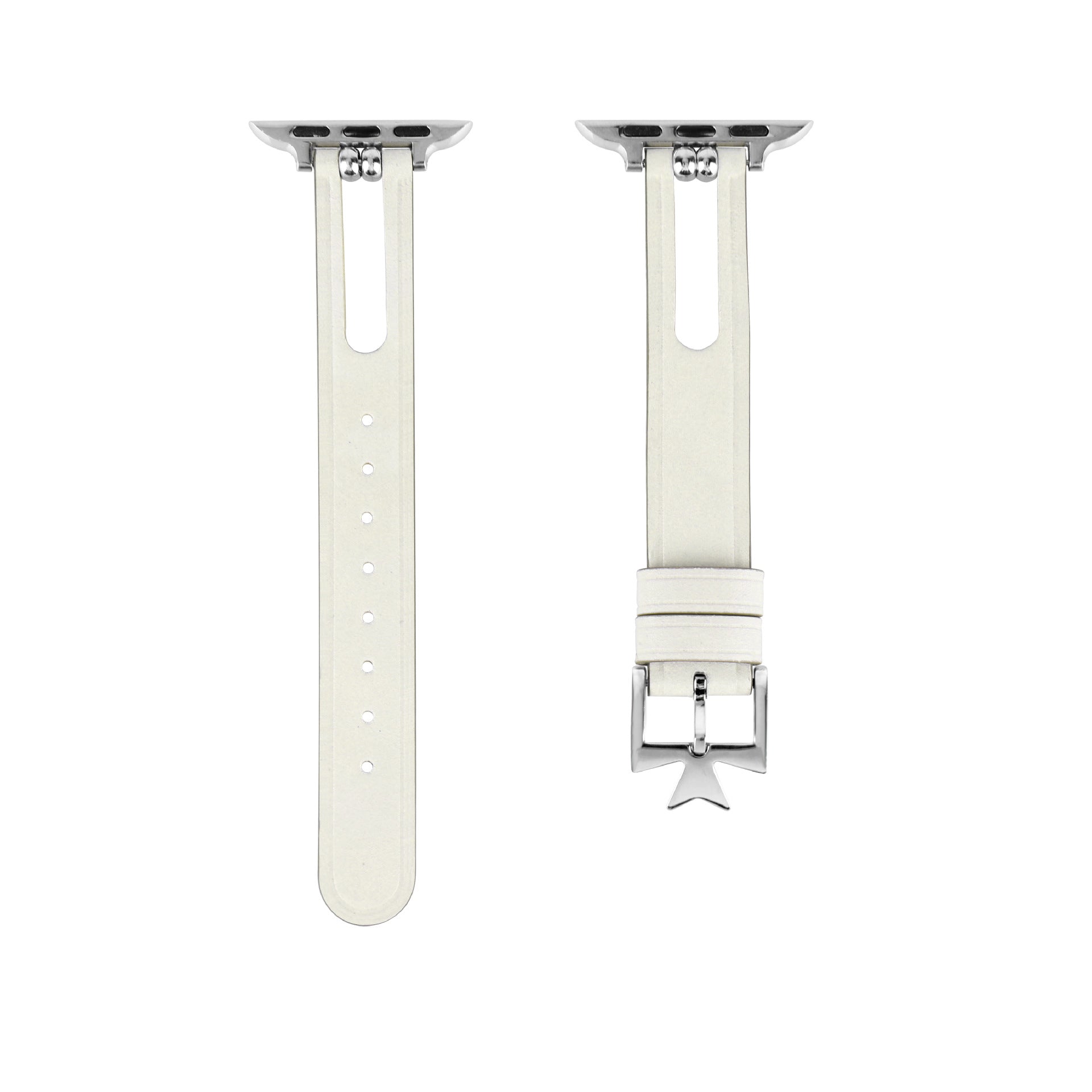 Ladies' Leather Band for Apple Watch With a Fishtail Buckle and A Stylized Cutout