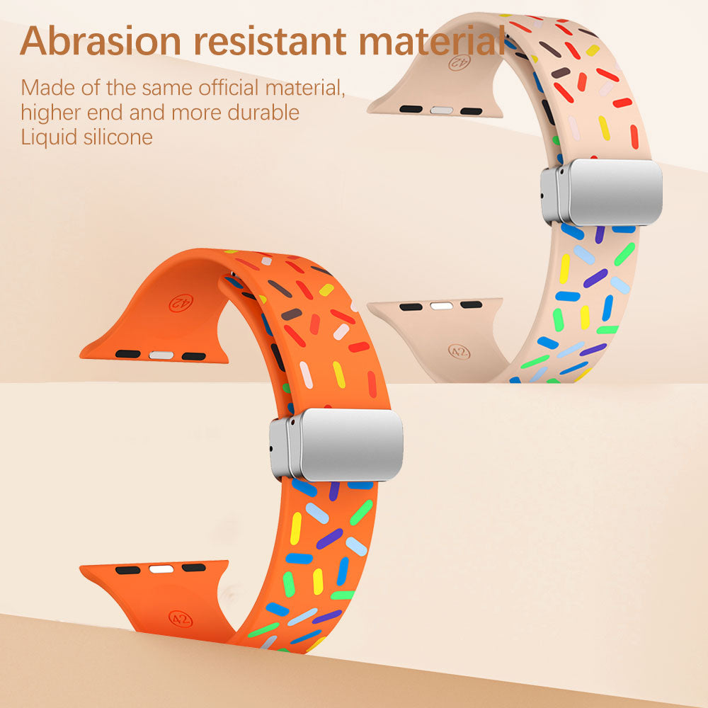 Magnetic Silicone Band for Apple Watch with Colorful Patterns