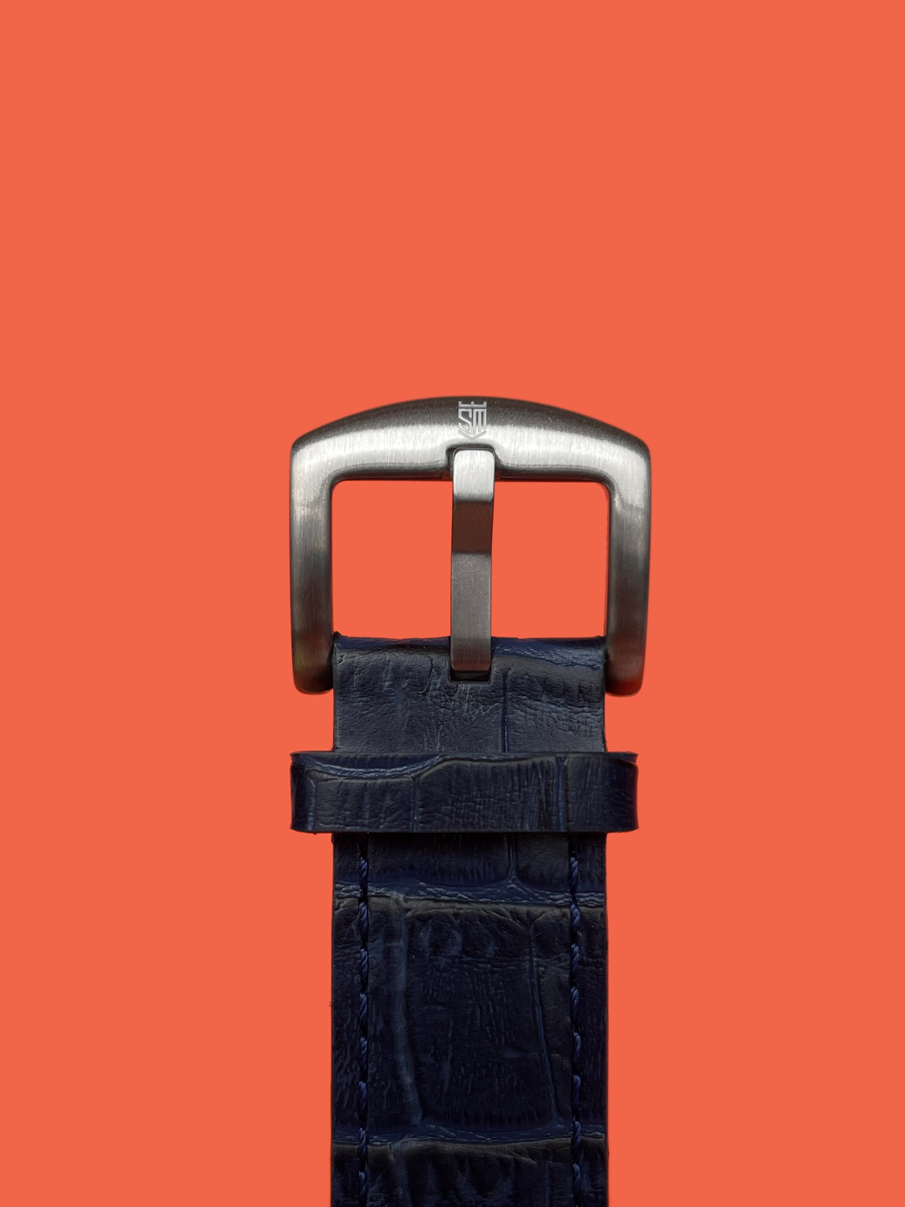 Blue Alligator - Silver Buckle