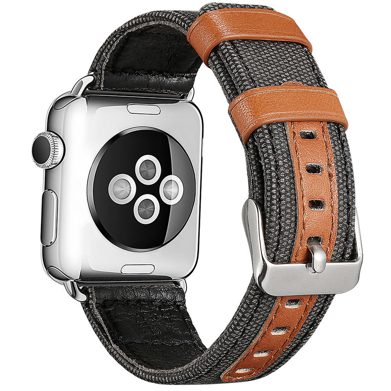 Steve Mille Fabric Leather Band for Apple Watch Blue 38mm 40mm 41mm