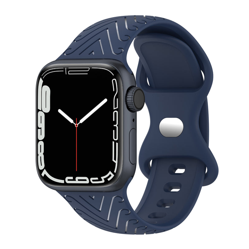 Sport Silicone Band for Apple Watch with Classic V Pattern