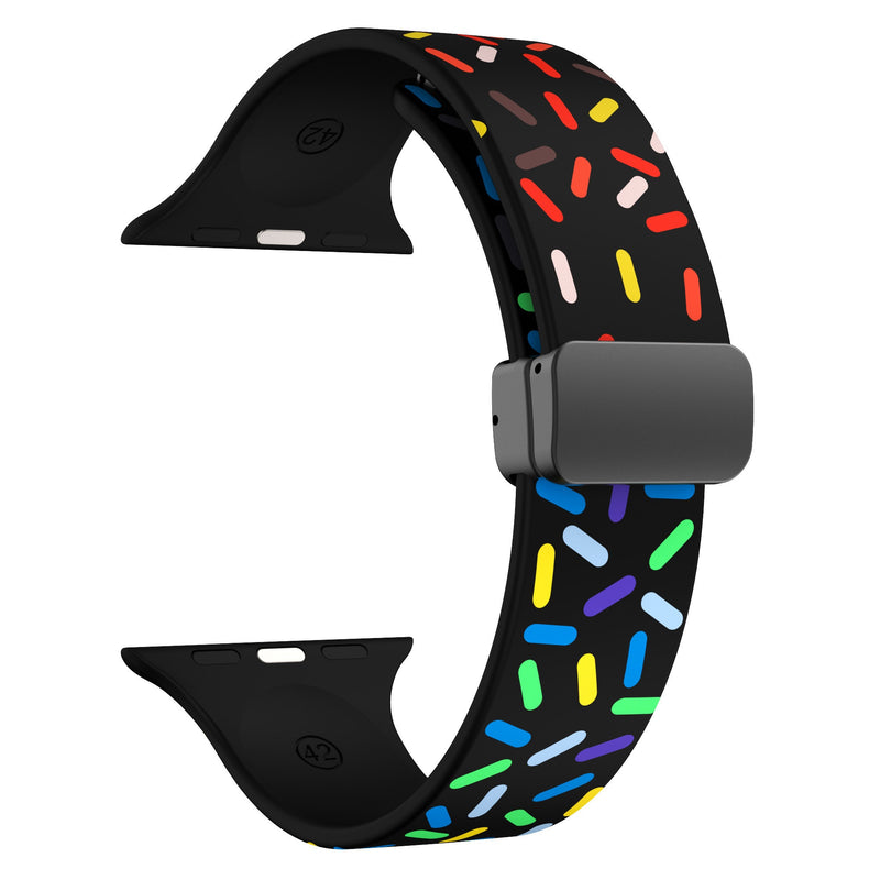 Magnetic Silicone Band for Apple Watch with Colorful Patterns