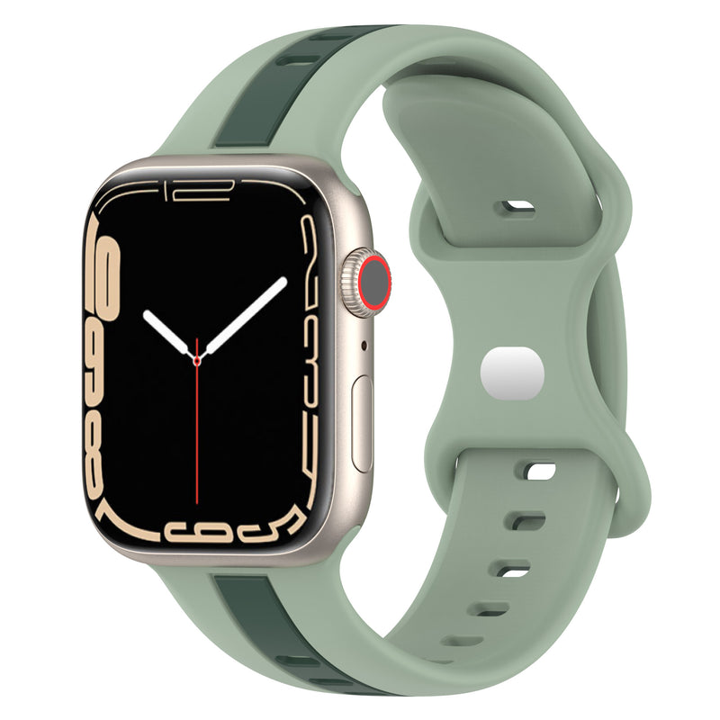 Sporty Silicone Band for Apple Watch with a Special Buckle