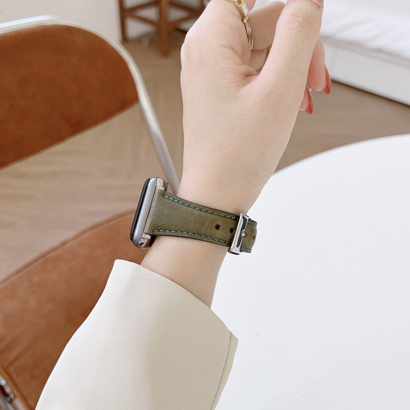 Ladies' Slim Retro Leather Band For Apple Watch