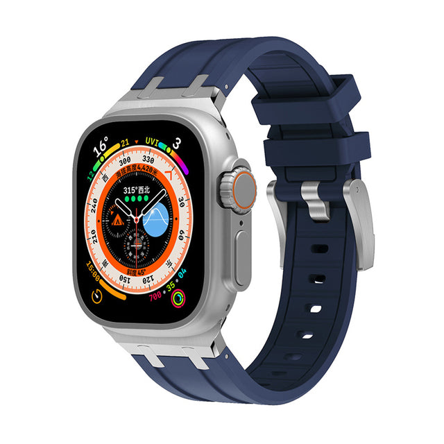 Liquid Fluororubber Band With Classic Buckle For Apple Watch