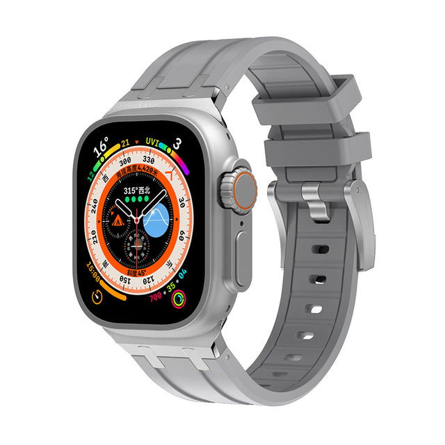 Liquid Fluororubber Band With Classic Buckle For Apple Watch