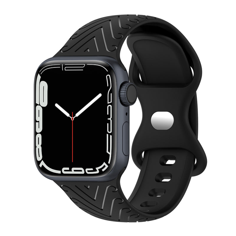 Sport Silicone Band for Apple Watch with Classic V Pattern