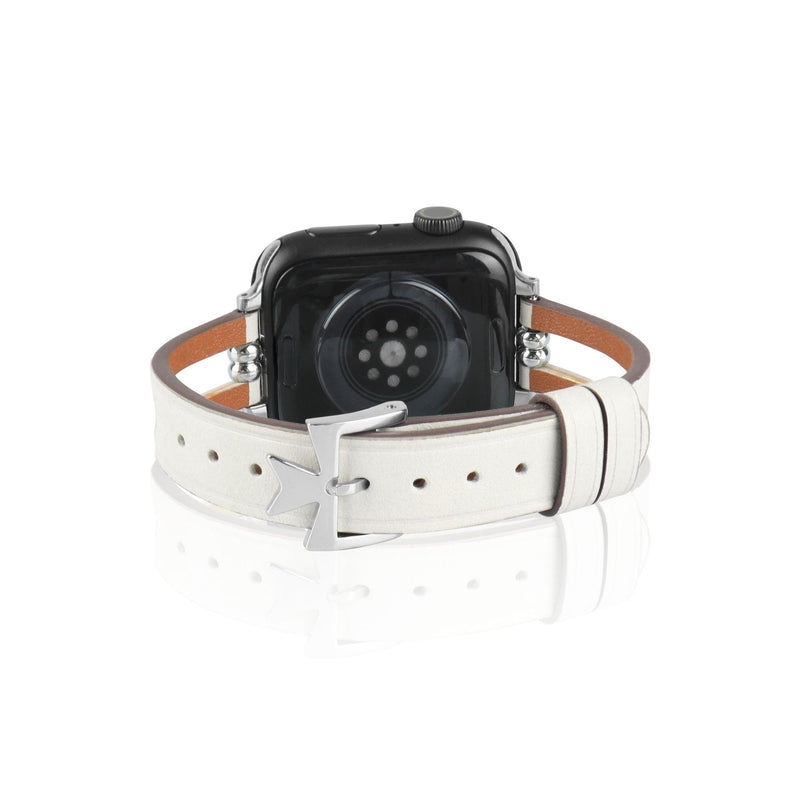 Ladies' Leather Band for Apple Watch With a Fishtail Buckle and A Stylized Cutout