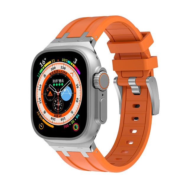 Liquid Fluororubber Band With Classic Buckle For Apple Watch