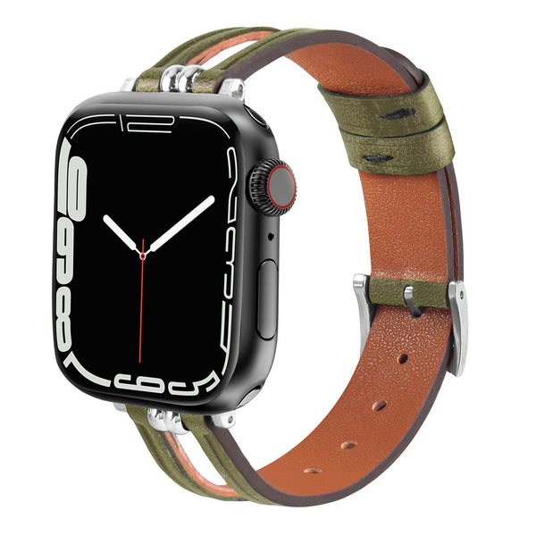 Ladies' Leather Band for Apple Watch With a Fishtail Buckle and A Stylized Cutout