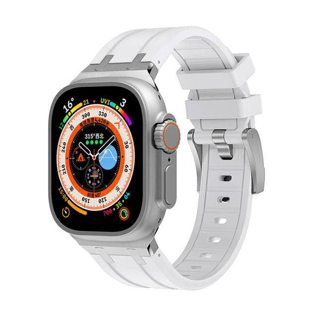 Liquid Fluororubber Band With Classic Buckle For Apple Watch