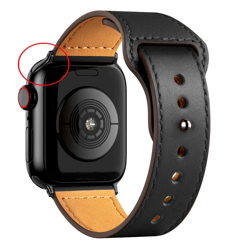 Modern Leather Band for Apple Watch with a Special Buckle Design