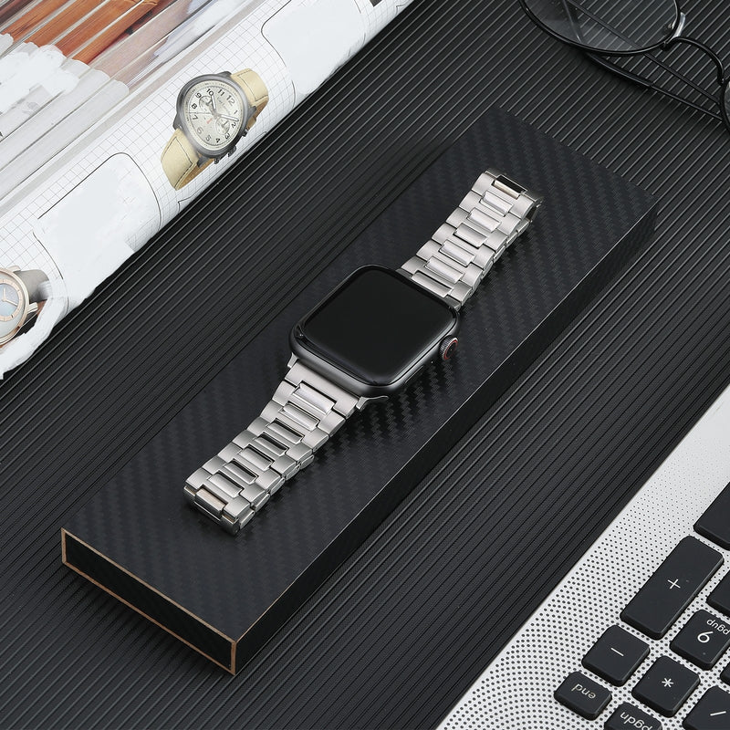 Titanium Band for Apple Watch With Fold Buckle