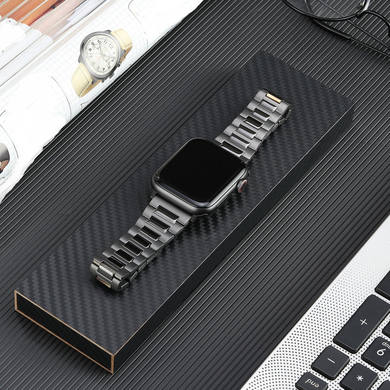 Titanium Band for Apple Watch With Fold Buckle