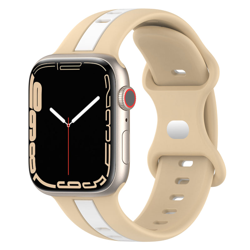 Sporty Silicone Band for Apple Watch with a Special Buckle