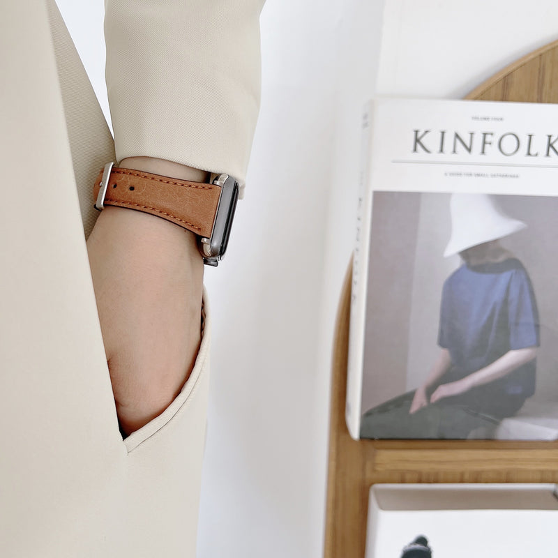 Ladies' Slim Retro Leather Band For Apple Watch
