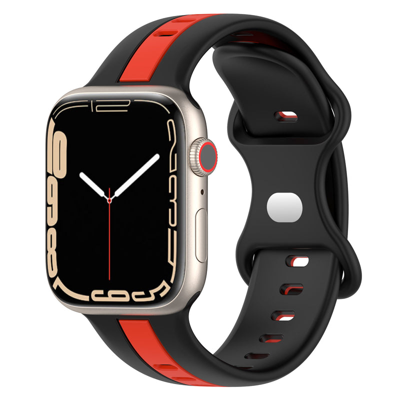 Sporty Silicone Band for Apple Watch with a Special Buckle