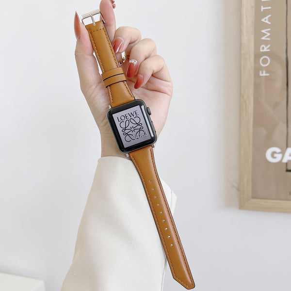 Ladies' Slim Retro Leather Band For Apple Watch