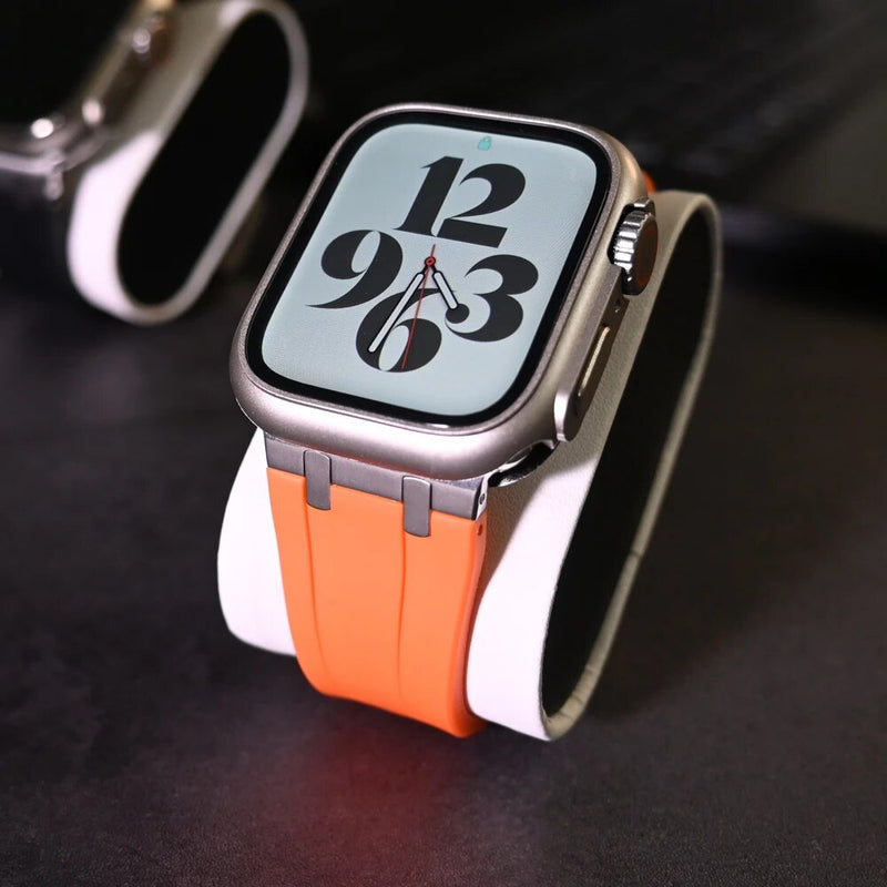 Fluororubber Band with Butterfly Buckle For Apple Watch