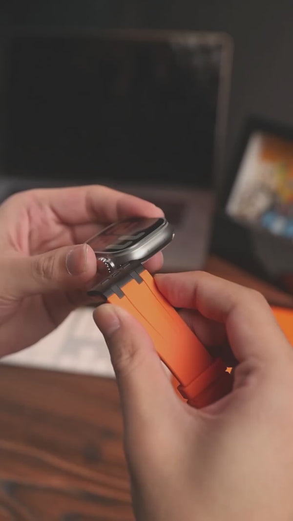Fluororubber Band with Butterfly Buckle For Apple Watch