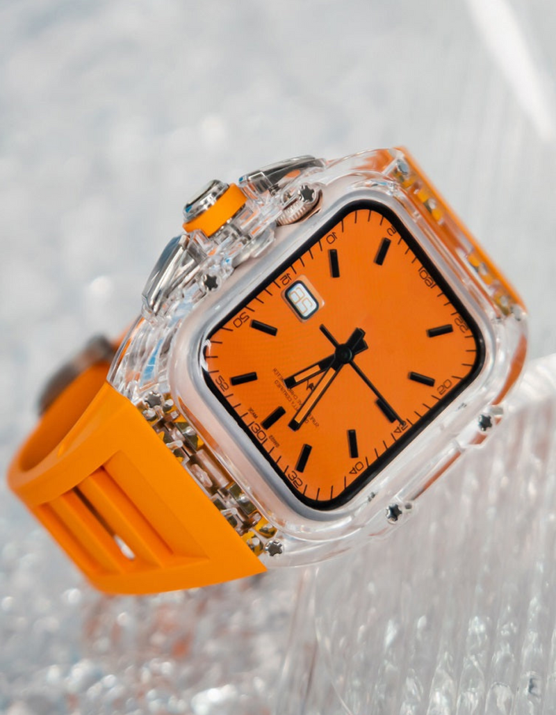 Apple Watch Case Racing Sport SM79 Transparent Edition Black Rose Gold Buckle 45mm Series 7 8 9