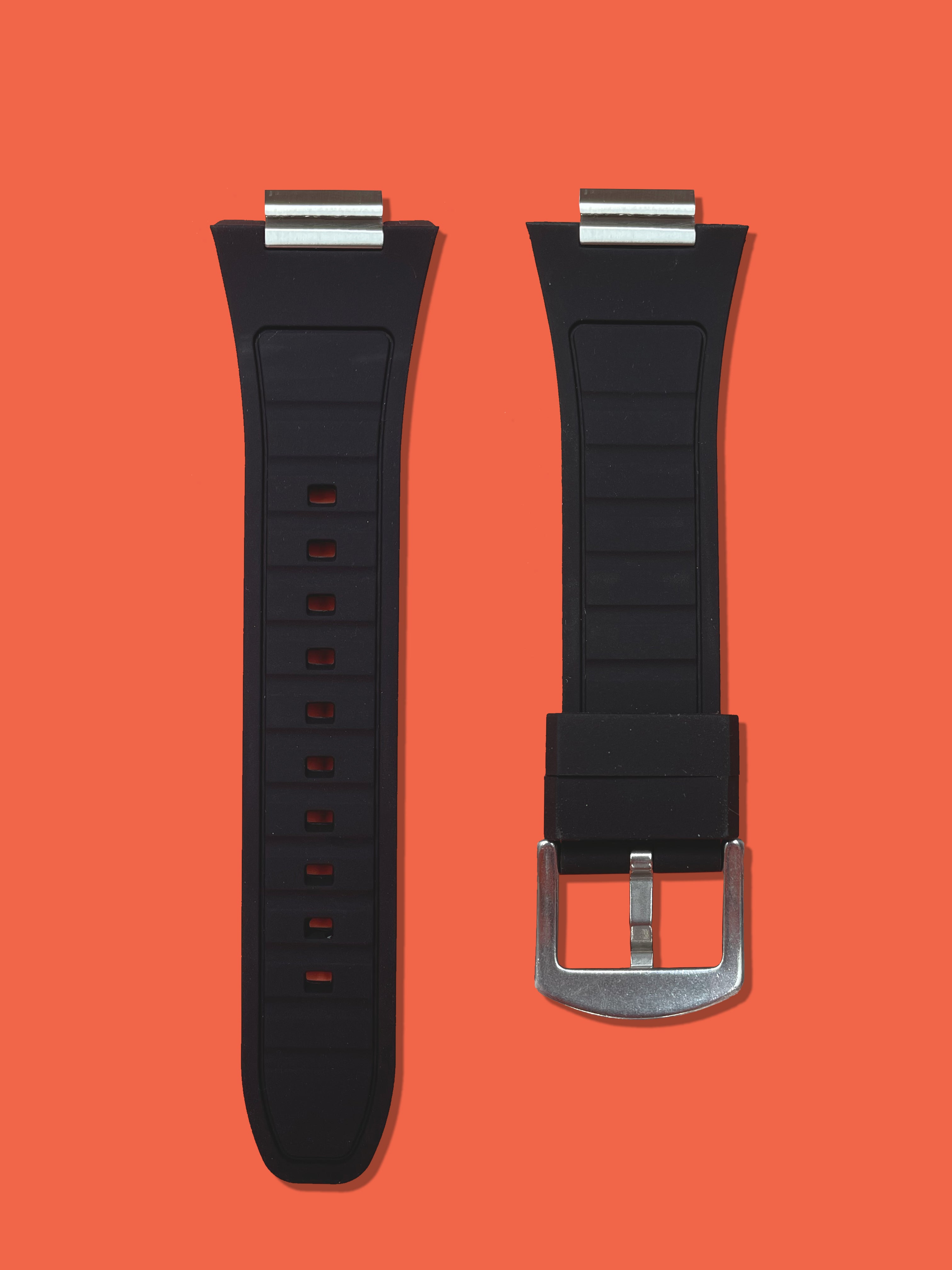 Black Silicone - Silver Buckle
