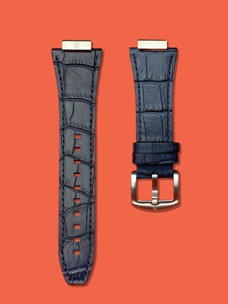 Blue Alligator - Silver Buckle