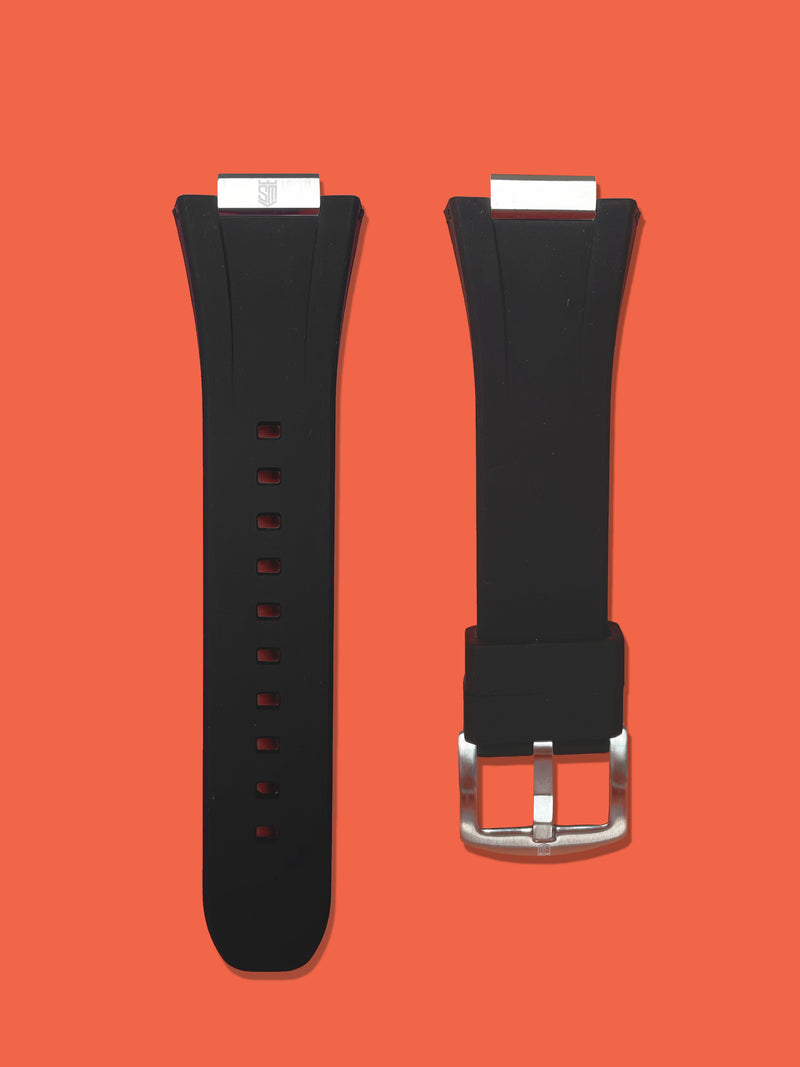 Black Silicone - Silver Buckle