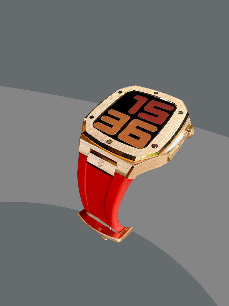 Red Orange Alligator - Rose Buckle
