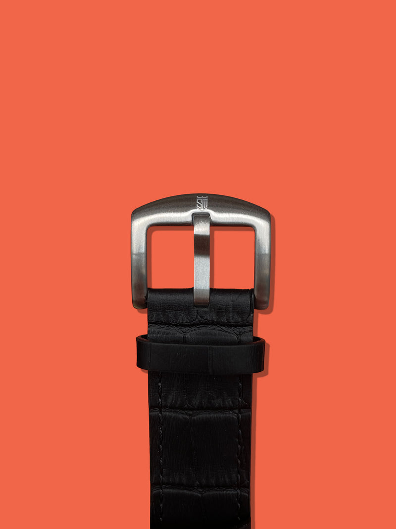 Black Alligator - Silver Buckle